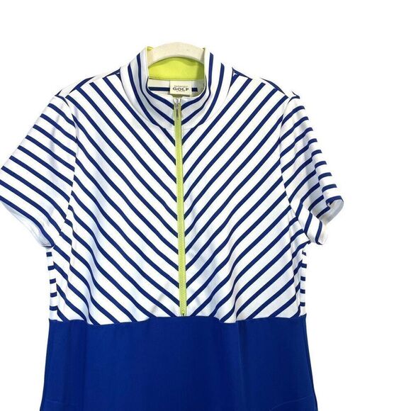 Chicos ZENERGY GOLF Striped Colorblock Dress Size 1 M Medium - Picture 2 of 8